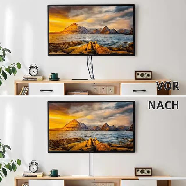 Detalle de Weißer selbstklebender Kabelkanal aus Silikon – flexible Kabelabdeckung, 3 m Länge (27 × 15 mm, für 2–3 Kabel)