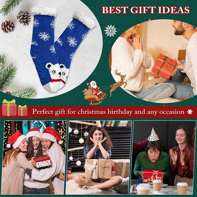 Detalle de LOFIR chaussettes chaussons femme thermiques antidérapantes motif animal – taille 35-41 (1 paire)