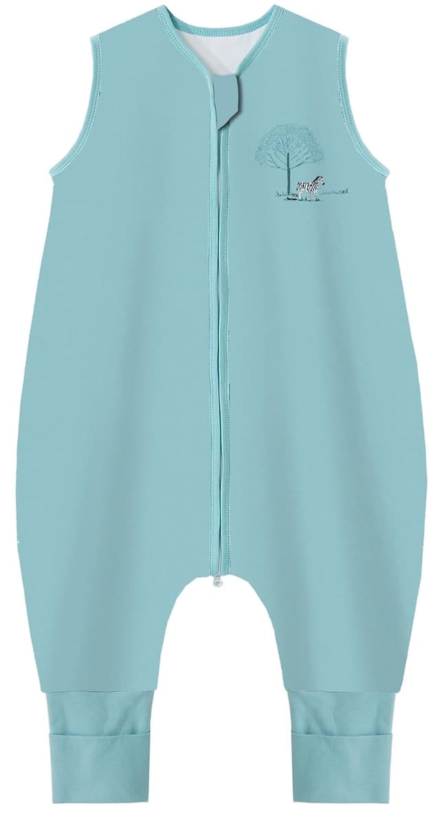 Detalle de Teechodina Baby Schlafsack mit Füßen (100% Baumwolle, 1,5 Tog) – ganzjährig, 90 cm