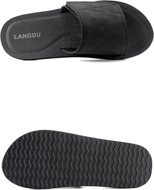 Detalle de LANGDU claquettes homme réglables pour piscine, noir, pointure 41