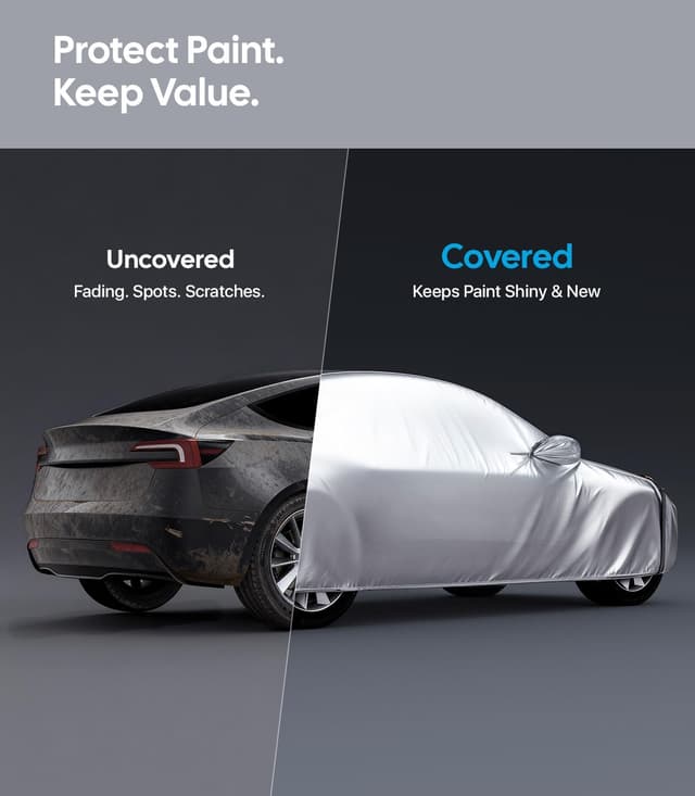 Detalle 2 de Wigoo Tesla Model 3 Car Cover Accessories (2017–2026) — custom-fit all-weather outdoor protection