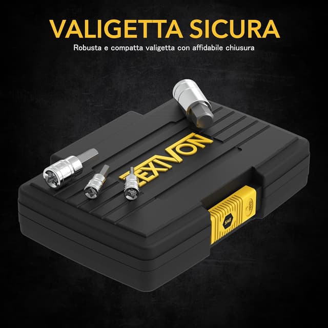 Detalle de LEXIVON LX-142 set di 13 chiavi a bussola SAE in lega d’acciaio S2 (da 5/64” a 9/16”) in valigetta