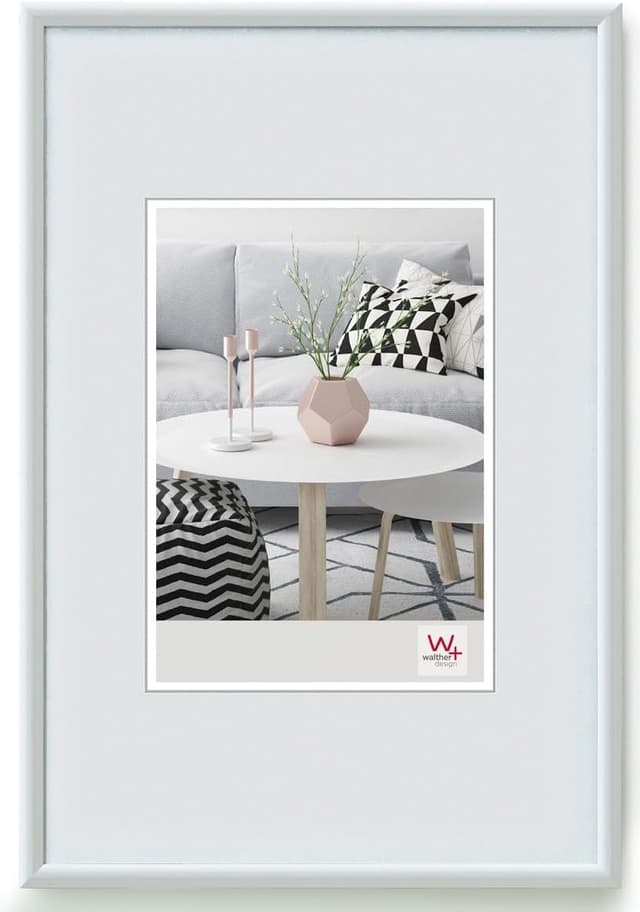 Detalle de Walther Design Cadre photo Galeria blanc 13 x 18 cm (KW318H) en plastique