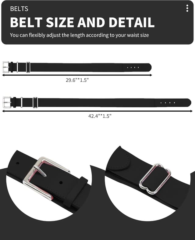 Thumbnail 4 de QBK Toddler Baseball Socks and Belt Combo 2 Pairs