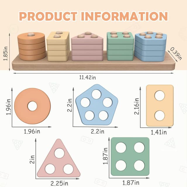 Thumbnail 3 de Joozmui Montessori Holzspielzeug für Kleinkinder ⧫🧩📦🎲