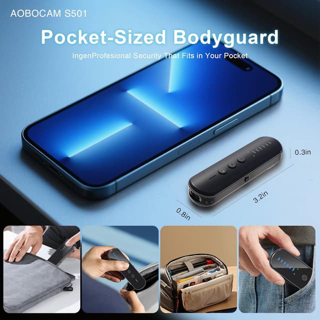 Thumbnail 5 de AOBOCAM Spy Hidden Camera Detector: AI-Powered Anti-Spy Device