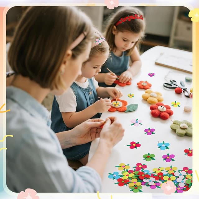 Detalle de Naler 120 Filzblumen für DIY Dekoration