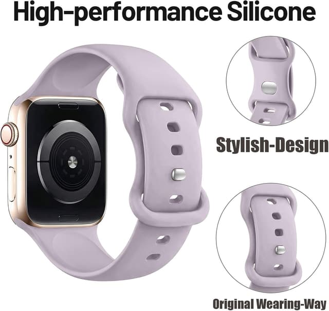 Detalle 2 de HdanMole Sport Strap silicone replacement for Apple Watch (compatible 38–46mm and Series 1–11/SE)