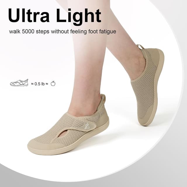 Detalle 2 de JOINFREE Women’s Wide Fit Barefoot Walking Shoes with Adjustable Strap – Zero Drop Comfort Trainers