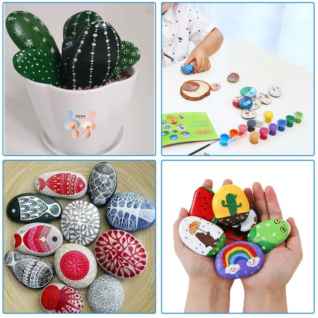 Thumbnail 4 de Hisredsun 16 flache Malsteine 5–8 cm für Mandala 🎨