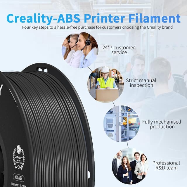Thumbnail 6 de Creality ABS Filament 1.75 mm (Official FDM) – dimension accuracy ±0.03 mm, 2kg in Black+Black