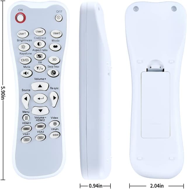 Detalle de TCNOUMT replacement remote control for Optoma DLP projectors (GT1080/HD26 series) – no backlight