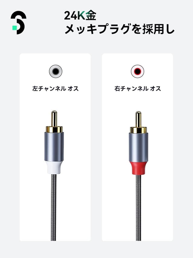 Detalle 2 de SOOMFON Phono to Phono RCA Cable 5M