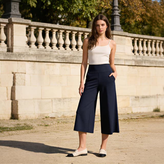 Detalle de FULLSOFT 3-Pack Women’s Wide Leg Yoga Pants with High Waist, Pockets & Moisture-Wicking Stretch