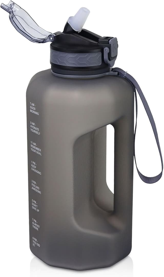 Thumbnail 6 de GLEKGLEK 2.2 Litre Water Bottle with Straw, Time Markings & Handle (BPA Free) – Leakproof Sport Jug, Green Pink