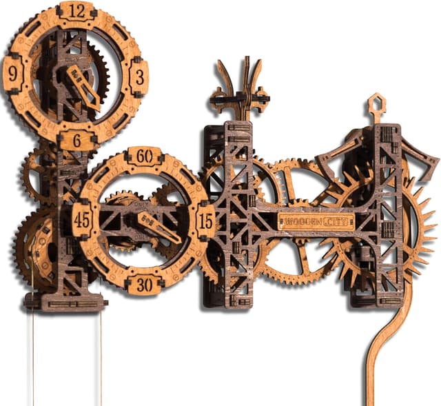 Imagen de WOODEN.CITY Steampunk Gearworks 288-piece Mechanical Clock Kit 🧩 en OfertitasTOP