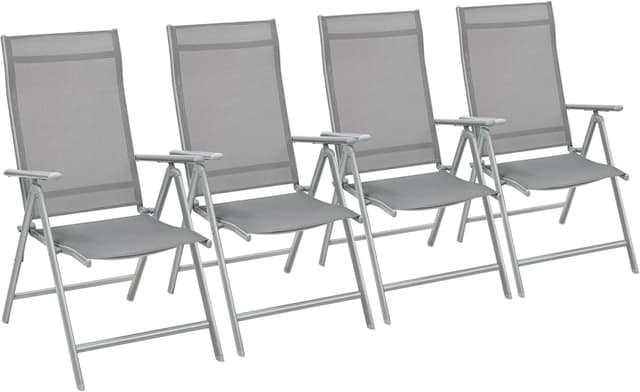 Detalle de SONGMICS Gartenstühle faltbar GCB30GY – verstellbare Rückenlehne in 8 Positionen