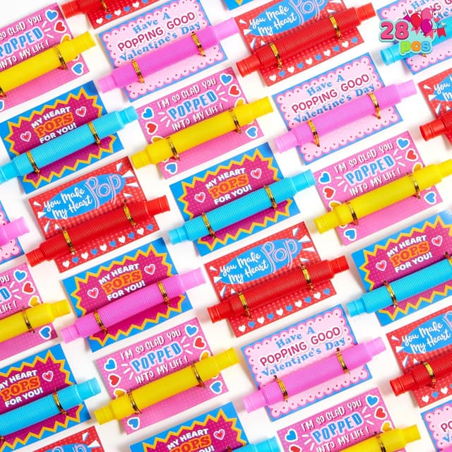 Imagen de JOYIN 28 Packs Valentines Pop Tubes with Cards en OfertitasTOP