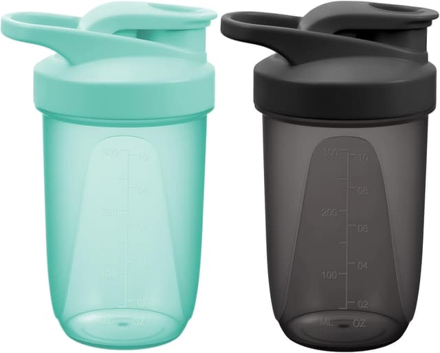 Detalle de Alaoo Bottiglia Shaker Wave da 400 ml (2 pezzi) con tappo a vite, sfera metallica e maniglia