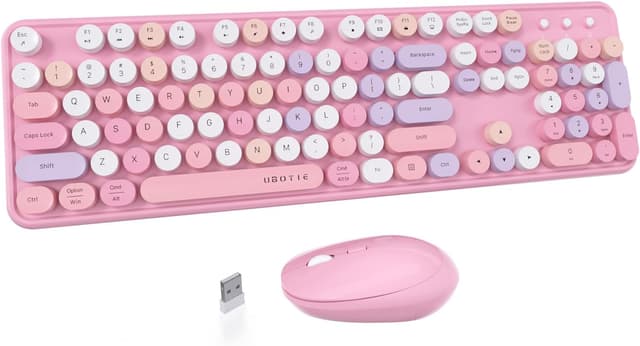 Detalle de UBOTIE Colorful Wireless Keyboard and Mouse combo