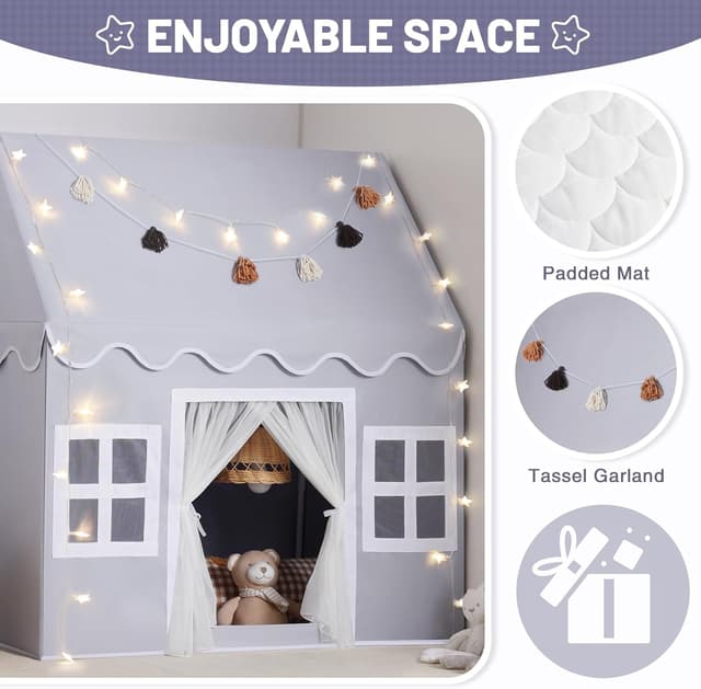 Thumbnail 2 de Wilwolfer Tienda de campaña infantil Tipi para interiores y exteriores