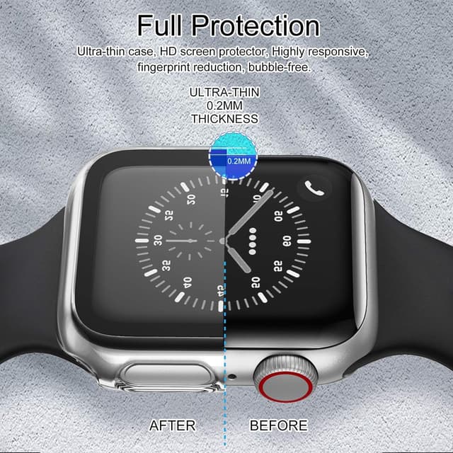 Thumbnail 6 de Tuocal 2-Pack Hard PC Case for Apple Watch 40mm (SE/Series 6/5/4) – Clear protective screen cover