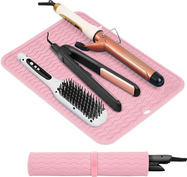 Detalle de Suafrnut Oversize Silicone Heat Resistant Mat (14.2 x 11 in) for Curling & Flat Irons