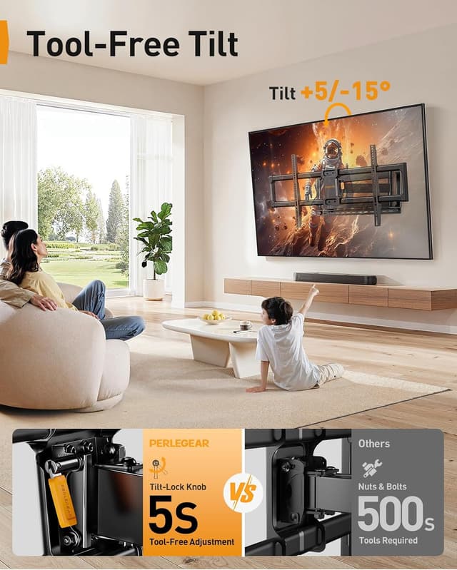 Thumbnail 6 de Perlegear PGXLF02 Full Motion TV Mount 150 lbs