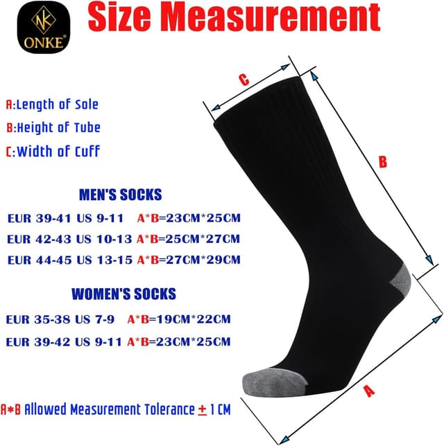 Detalle de ONKE Max Full Cushion Crew Socks (Moisture Wicking, Odor Control) for Steel Toe Work Boots