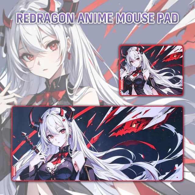Detalle 2 de Redragon EISA P047L Mouse Pad da Gioco Anime (35 x 16 pollici) in Lycra liscia con base antiscivolo