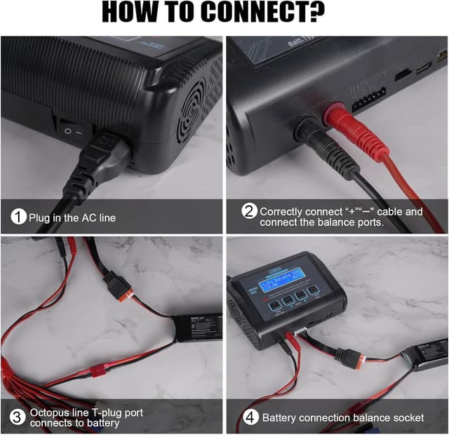 Detalle de RC LiPo Battery Charger 150W 10A Smart Balance Charger/Discharger (1S-6S LiPo, 1-15S NiMH, 1-10S PB) with AC/DC cables
