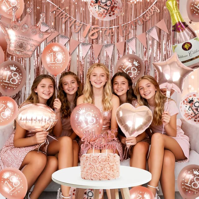 Detalle de 18th Birthday rose gold decorations 18