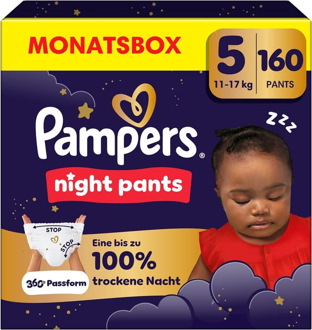 Imagen de Pampers Night Pants Größe 5 160 Windeln 11–17 kg en OfertitasTOP