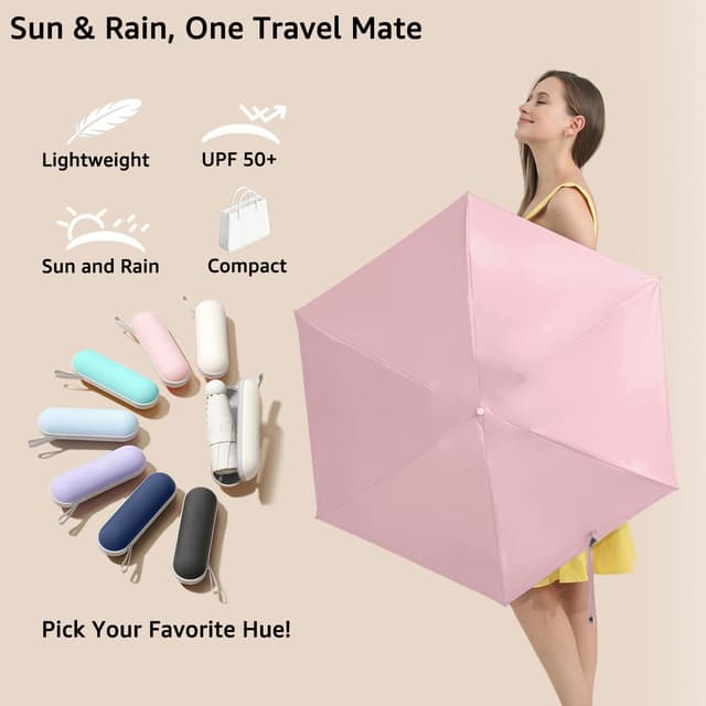 Thumbnail 6 de Parapluie de voyage compact BAODINI mini pour sac à main, avec étui et protection UV (UPF 50+)
