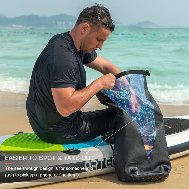 Detalle de Dry Bag Upgraded 20L–45L waterproof dry sack for paddleboarding, kayaking, fishing and more