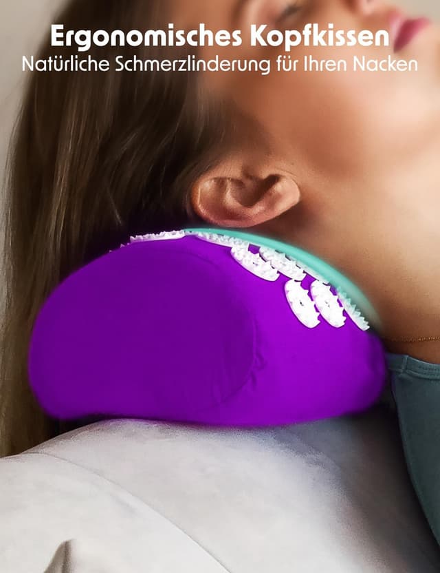 Detalle 2 de LifeGoods Akupressurmatte mit Kissen – Akupunktur-/Schmerz- & Stressmassage für Rücken und Nacken