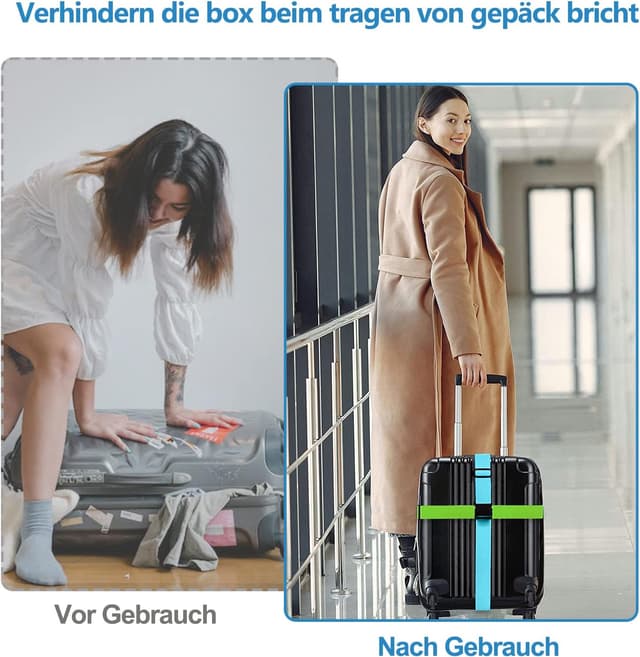 Thumbnail 6 de Koffergurte 4er-Set Kofferband mit Namensschild