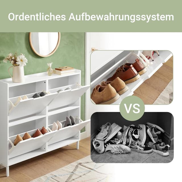 Thumbnail 3 de SoBuy Schuhschrank schmal 4 Klappen 100x91