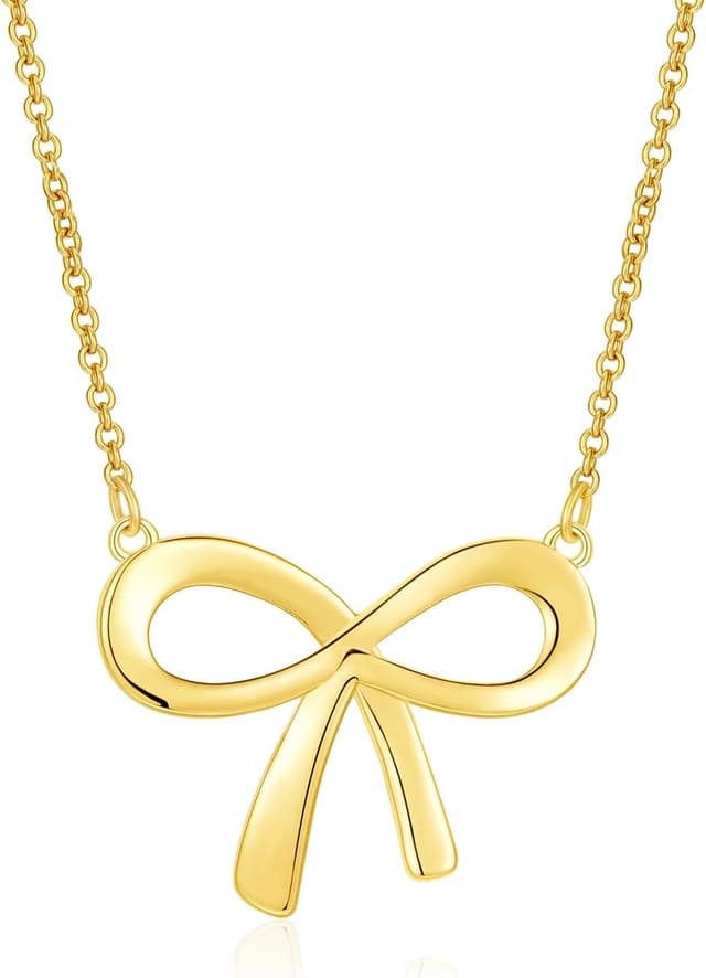 Detalle de Rajputana bow necklace for women & girls – 14K gold-plated ribbon bow choker