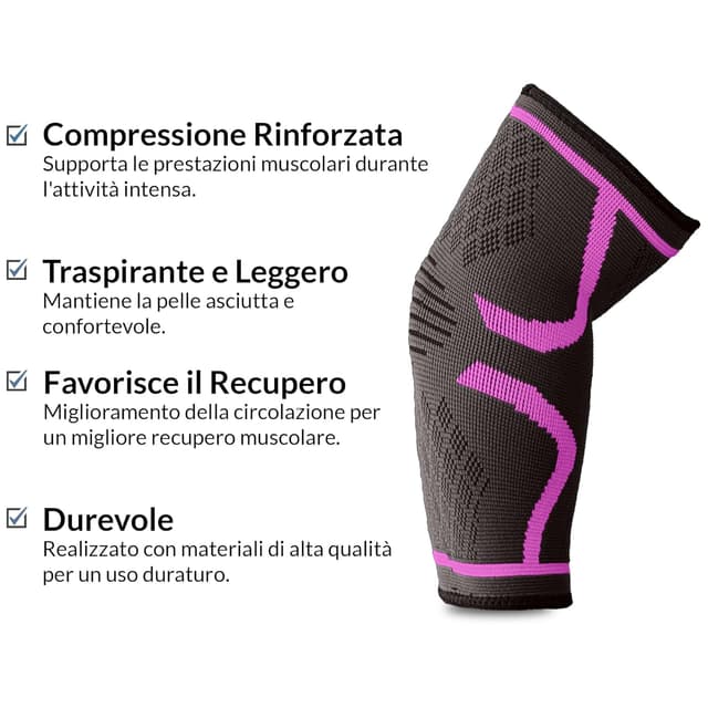 Detalle de 360 RELIEF gomitiera per epicondilite: compressione per tennis, tendinite e allenamento (sinistra/destra) – 1 confezione