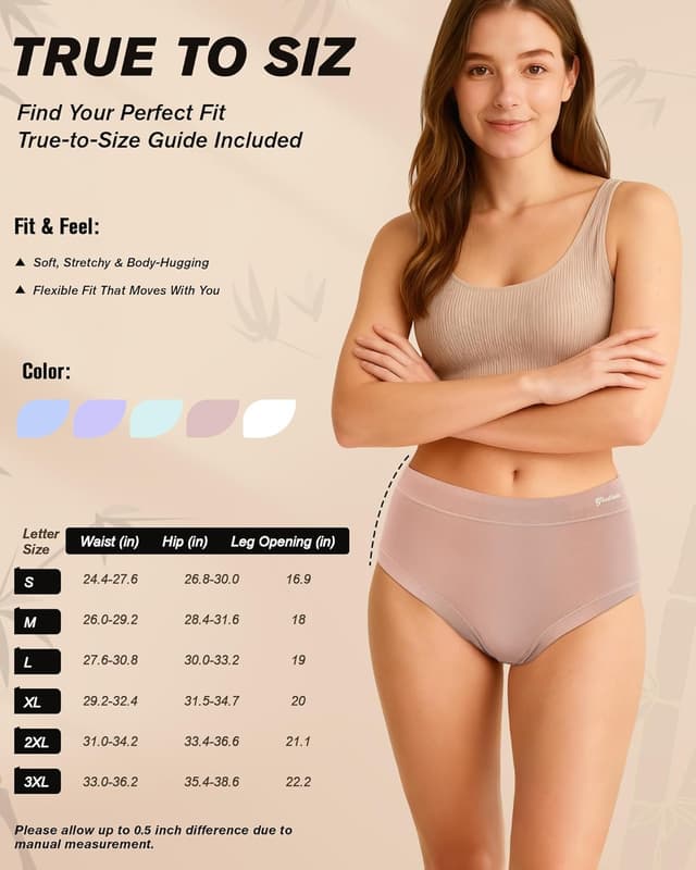 Thumbnail 6 de Gladbecke Bambus Unterhosen Slips (5er Pack) – damenfreundlich, weich & etikettenfrei