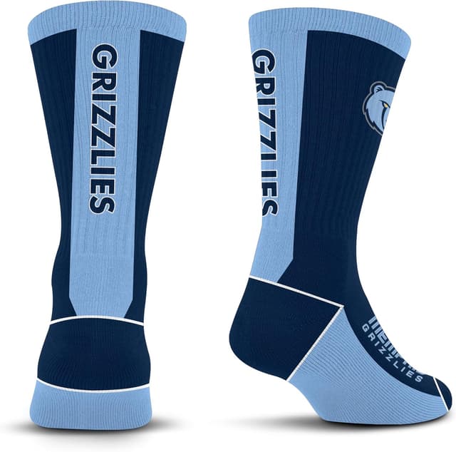 Detalle de For Bare Feet NBA Unisex Kids NBA MVP Crew Sock Youth — Memphis Grizzlies