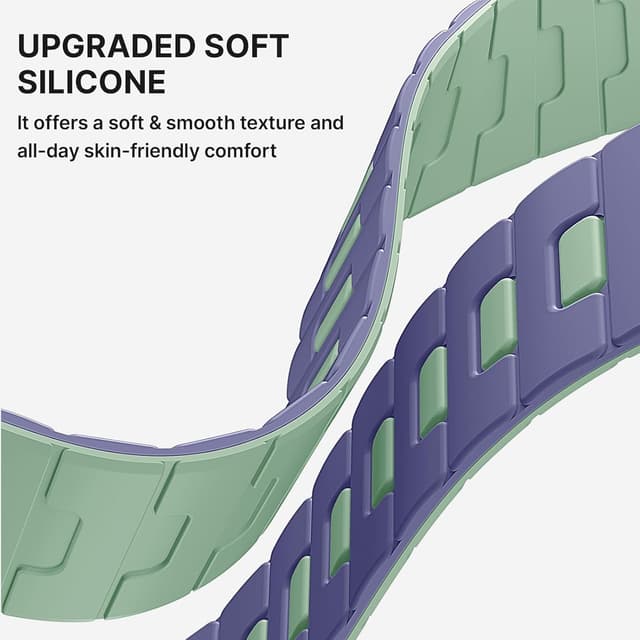 Detalle 2 de Bandletic Double Magnetic Strap for Apple Watch (Soft Reversible Silicone, N56 Magnet) – 38–49mm