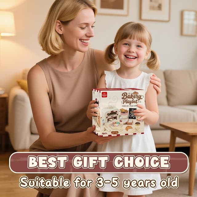 Thumbnail 6 de Lehoo Castle wooden play food baking set with pizza toys and Velcro cutting pieces