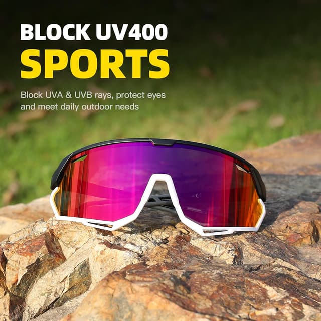 Detalle de SINSPORT eyewear Occhiali sportivi con protezione UV400 per guida, ciclismo e corsa
