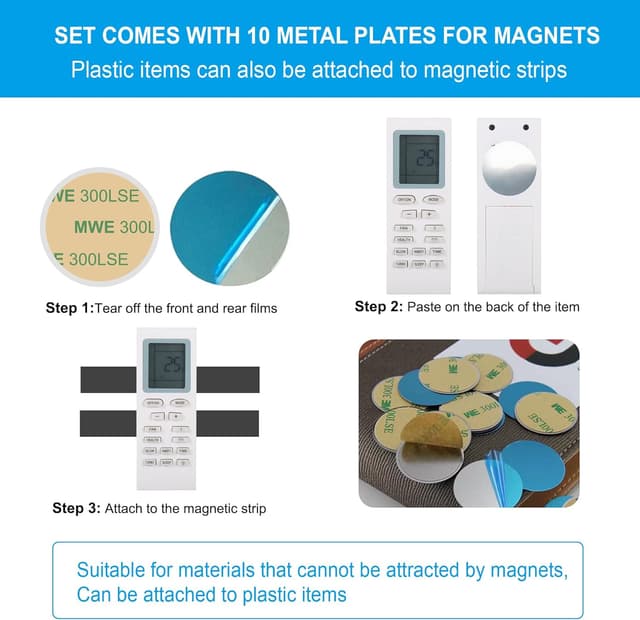 Thumbnail 3 de Magnetic Strips with Adhesive Backing 10 pack 🧲