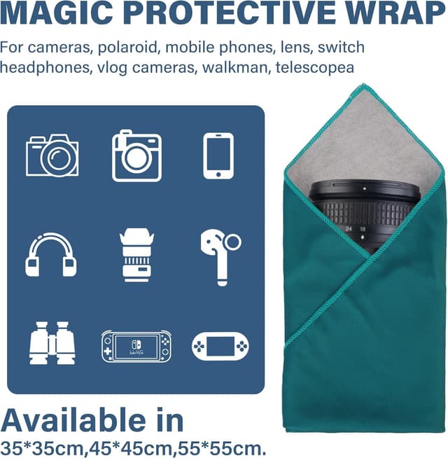 Detalle 2 de Walking Way Magic Protective Wrap 45 cm Selbstklebe-Etui-Set – kratzfest, staubdicht und waschbar für Kamera & Zubehör