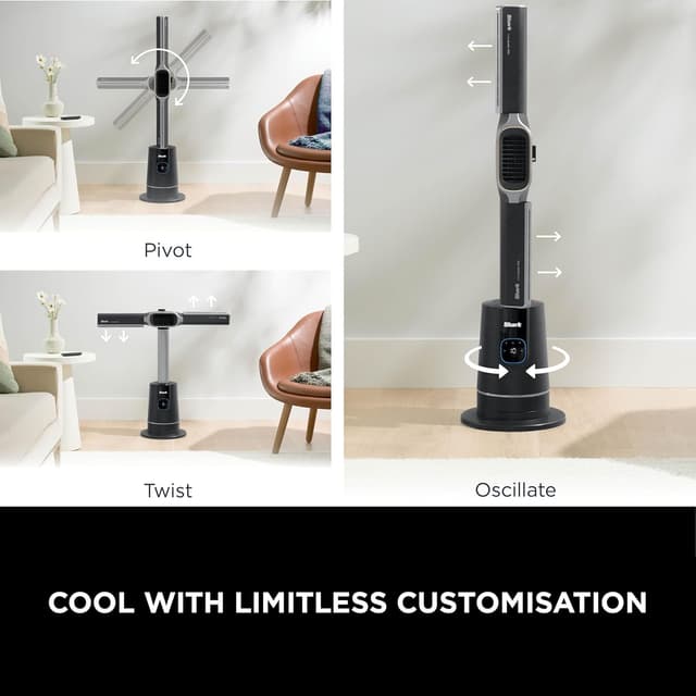 Detalle de Shark TurboBlade Cool + Heat Tower Fan and Heater (TH200UK) with Thermo IQ, 180° oscillation and remote control