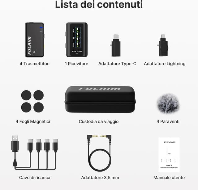 Thumbnail 6 de FULAIM X6 Sistema Microfonico Wireless 4 Canali