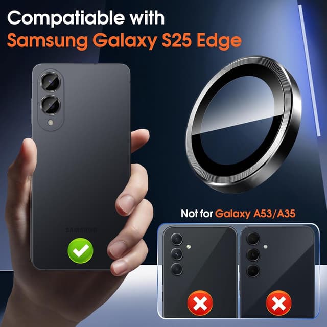 Thumbnail 5 de Funrae Kamera Objektivschutz Galaxy S25 Edge 5G